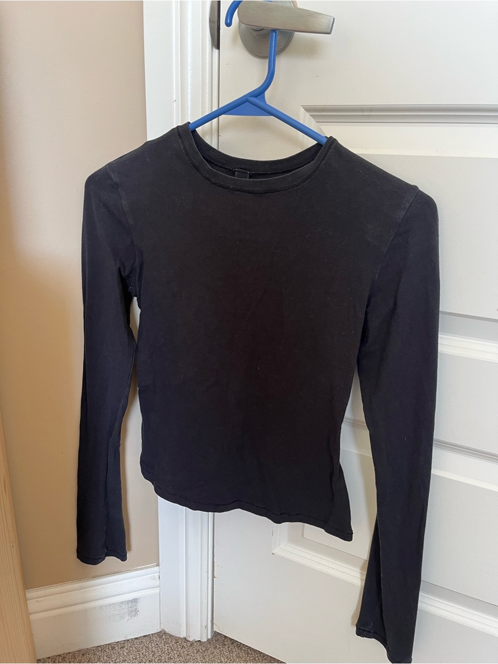 Skims Black Cotton Longsleeve